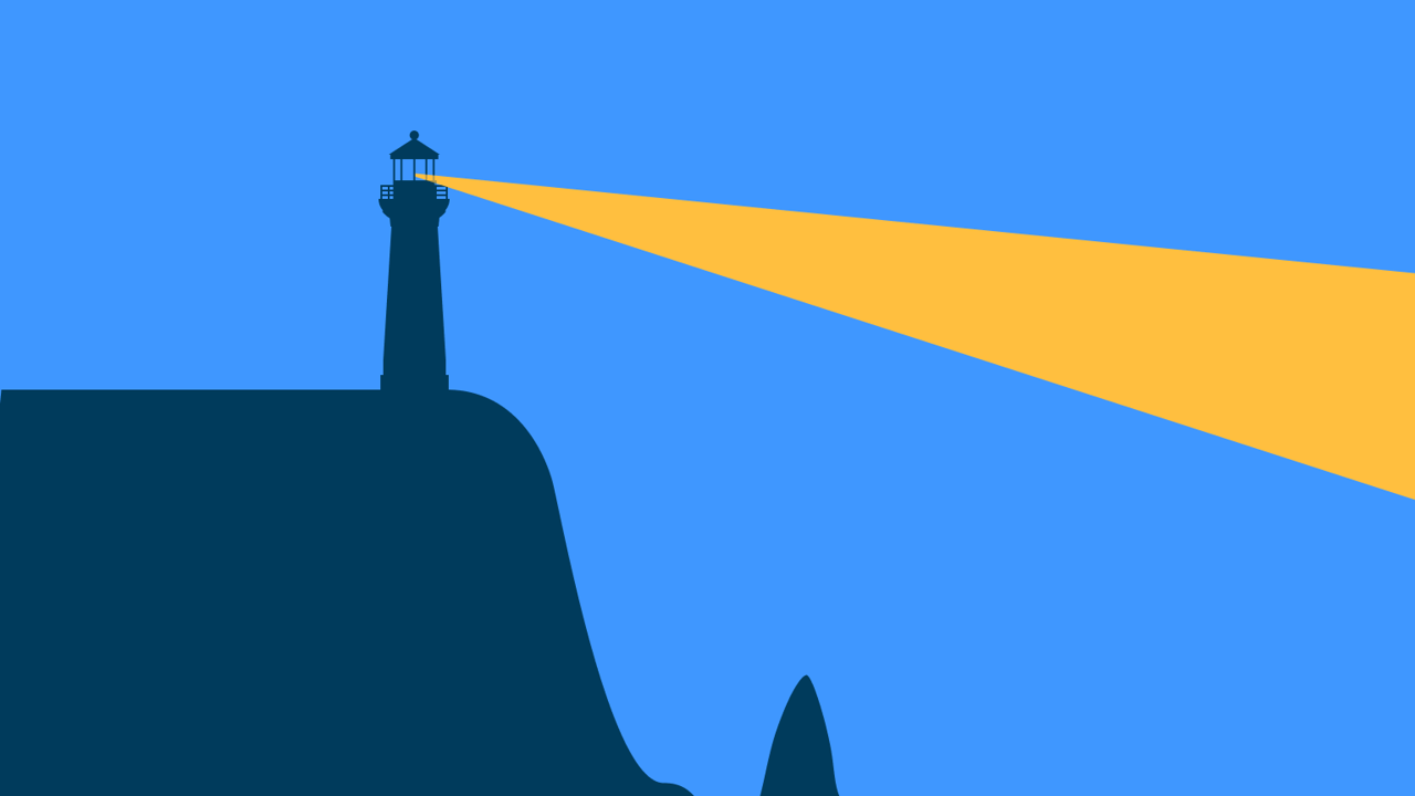 graphic of a lighthouse overlooking a cliff